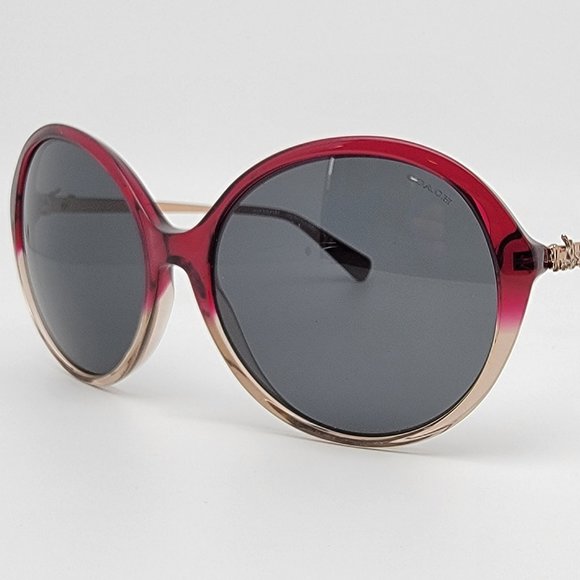 Coach HC8214 L1650 547387 Red Sand Gradient Frame Grey Lens Sunglasses w/ Case - Picture 3 of 15